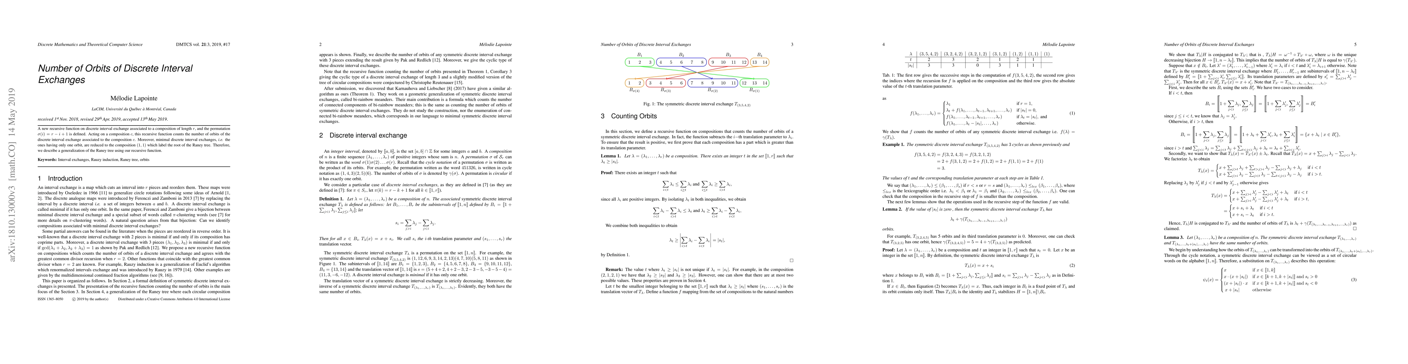 Thumbnail for Number of orbits of Discrete Interval Exchanges