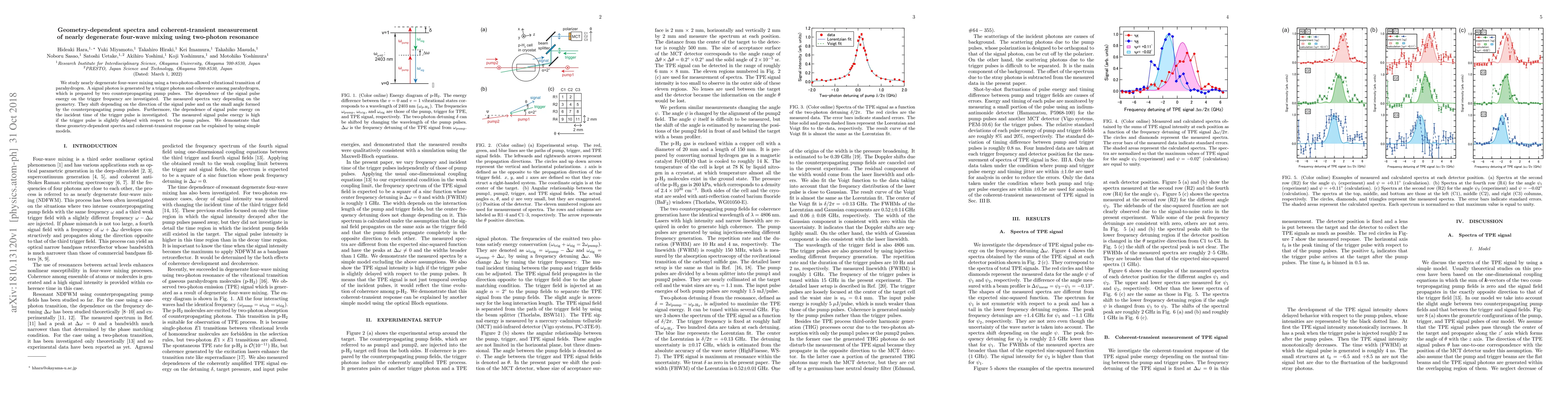 Thumbnail for Geometry-dependent spectra and coherent-transient measurement of nearly
  degenerate four-wave mixing using two-photon resonance