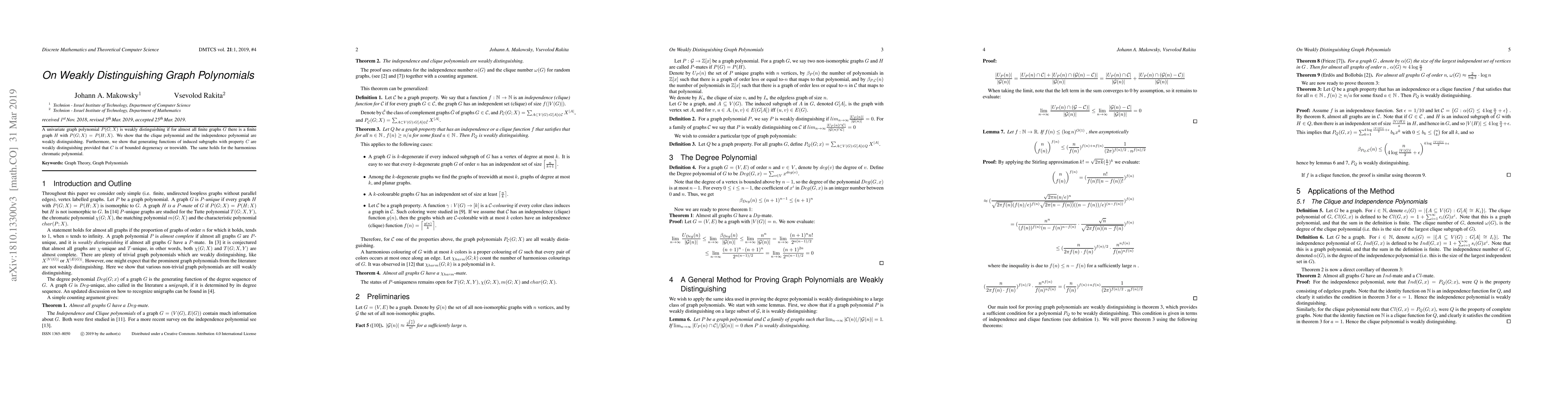 Thumbnail for On Weakly Distinguishing Graph Polynomials