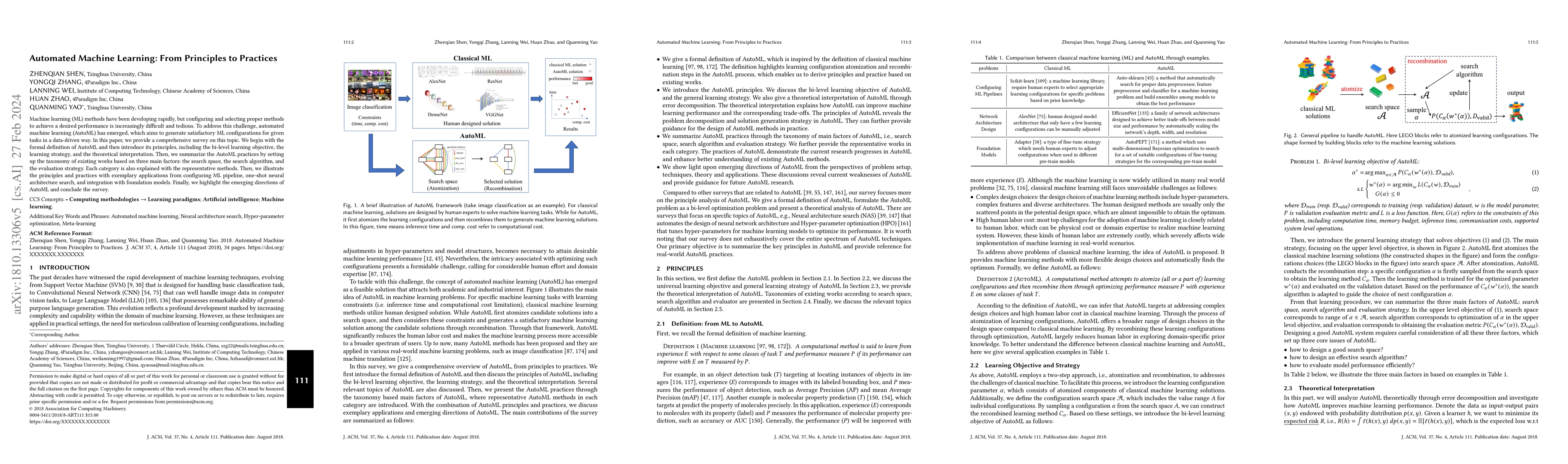 Thumbnail for Automated Machine Learning: From Principles to Practices