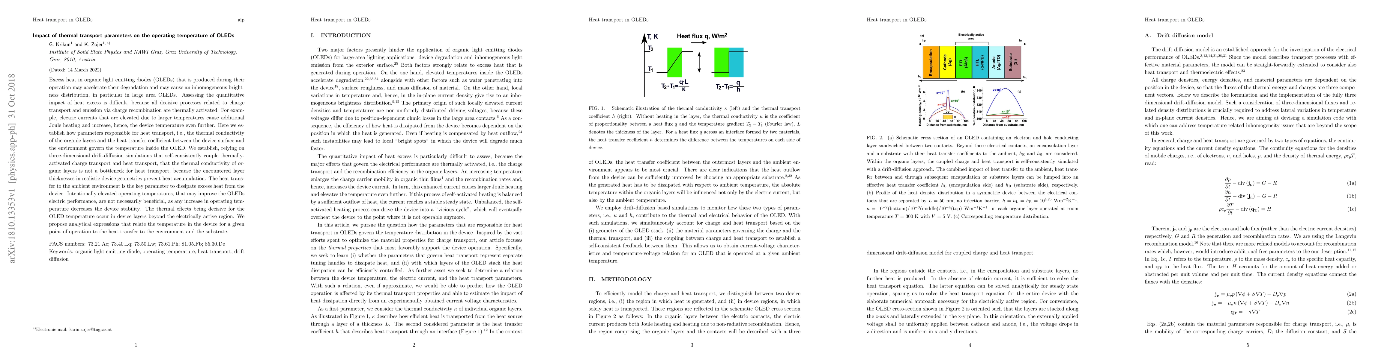 Thumbnail for Impact of thermal transport parameters on the operating temperature of
  OLEDs
