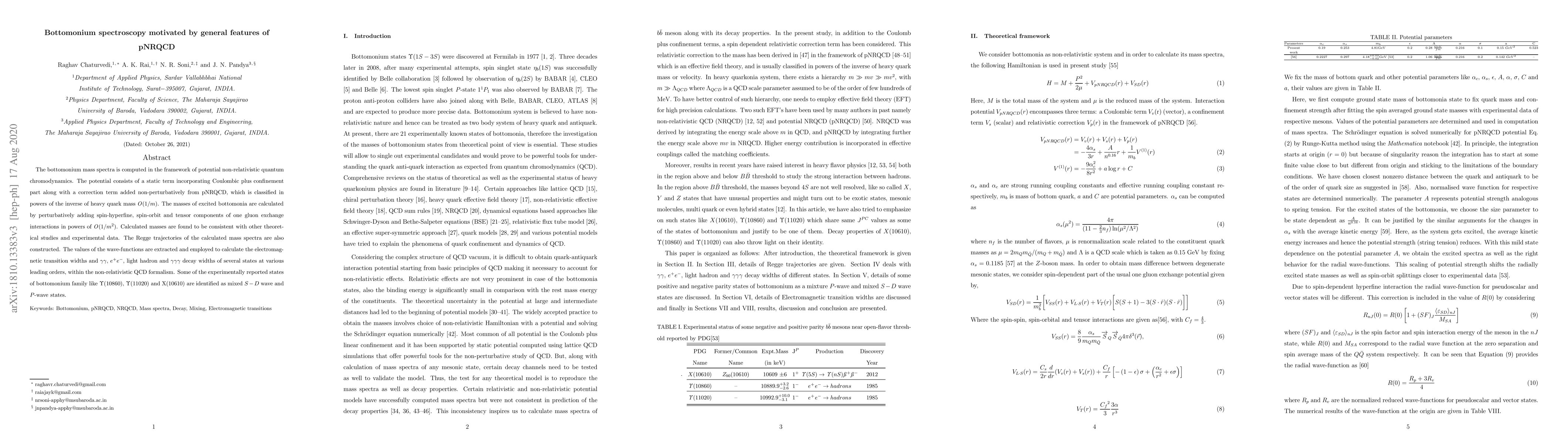 Thumbnail for Bottomonium spectroscopy motivated by general features of pNRQCD