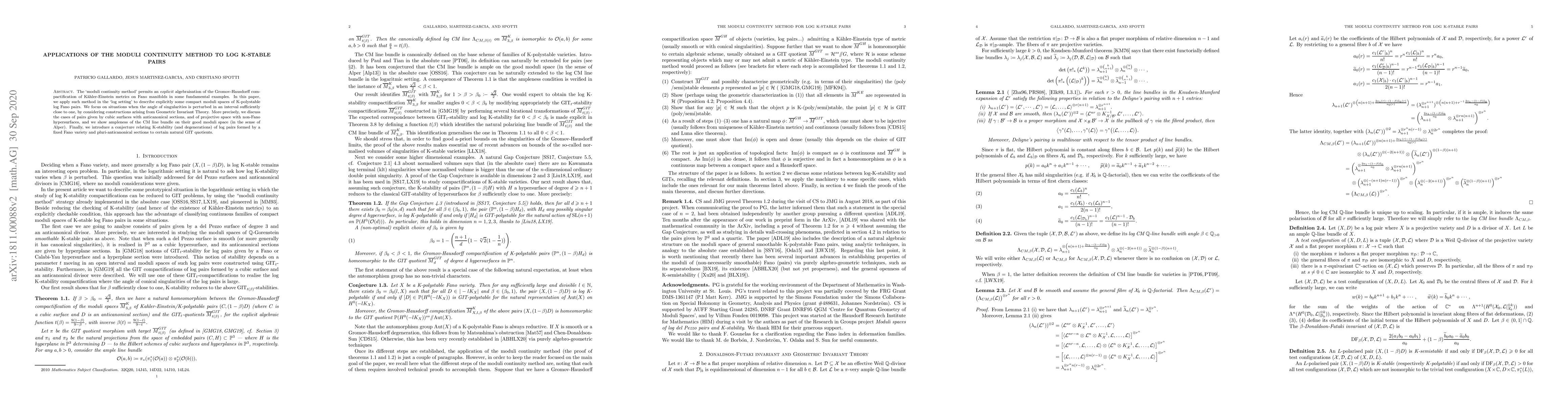 Thumbnail for Applications of the moduli continuity method to log K-stable pairs