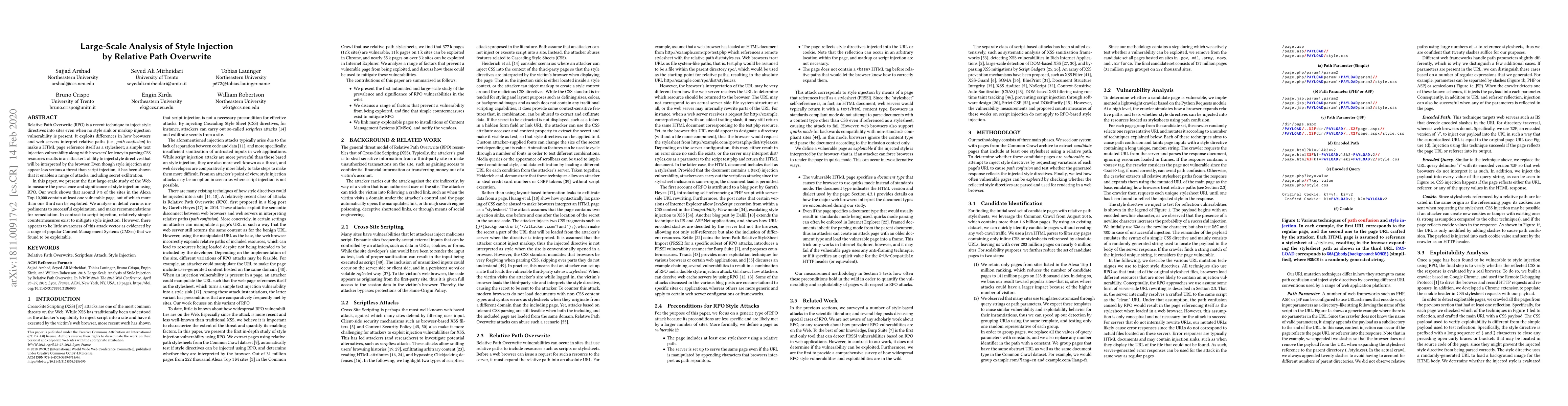 Thumbnail for Large-Scale Analysis of Style Injection by Relative Path Overwrite