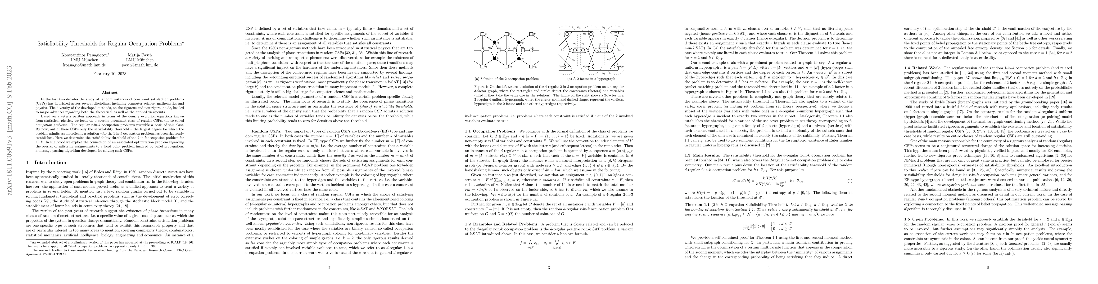 Thumbnail for Satisfiability Thresholds for Regular Occupation Problems