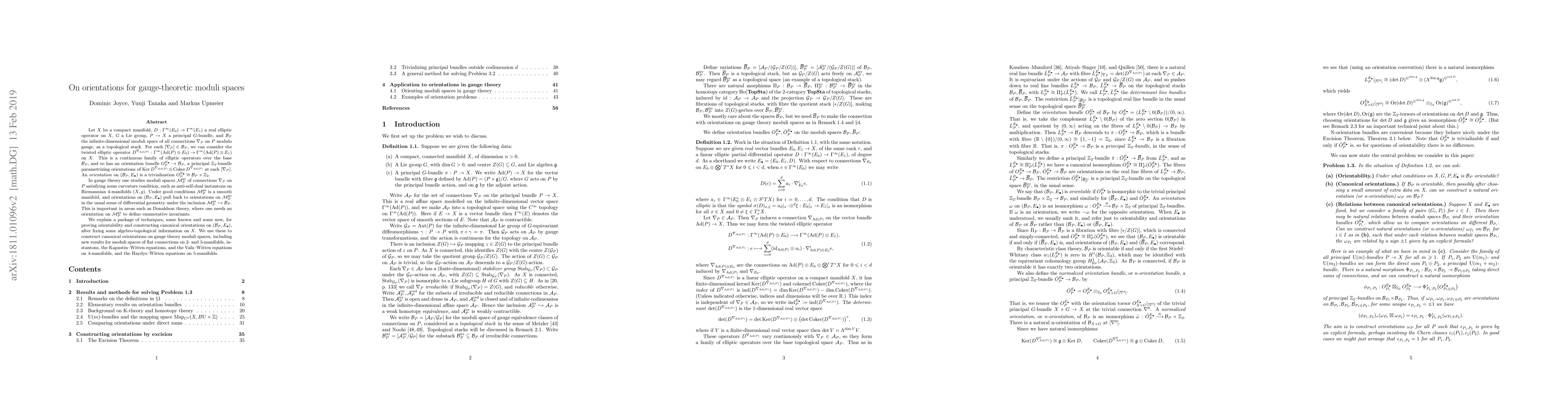 Thumbnail for On orientations for gauge-theoretic moduli spaces