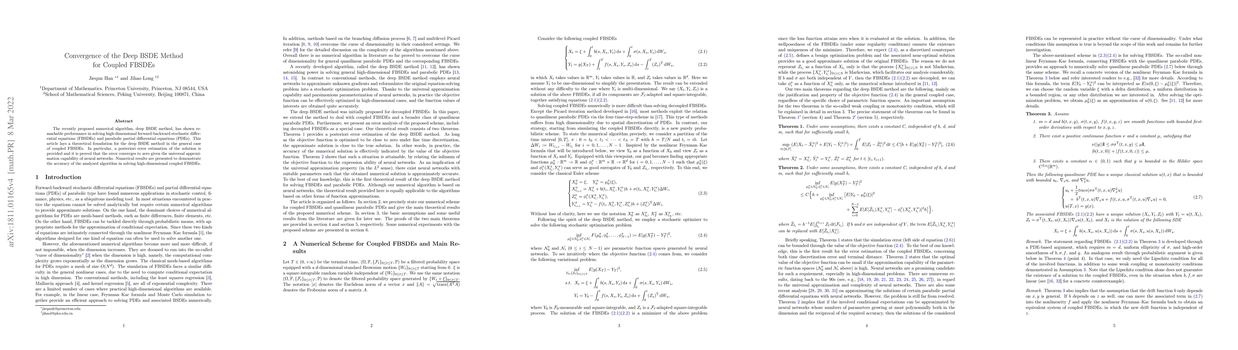 Thumbnail for Convergence of the Deep BSDE Method for Coupled FBSDEs