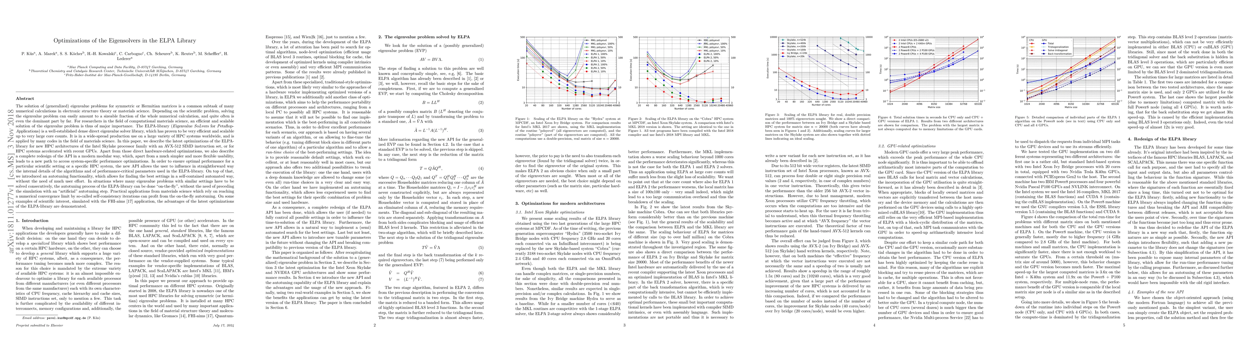 Thumbnail for Optimizations of the Eigensolvers in the ELPA Library