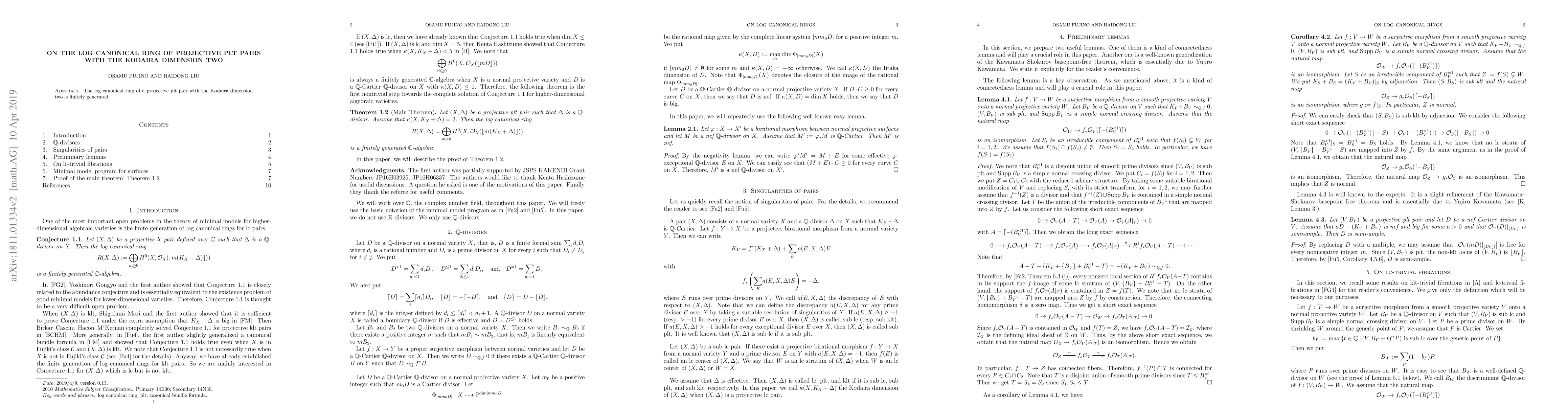 Thumbnail for On the log canonical ring of projective plt pairs with the Kodaira
  dimension two