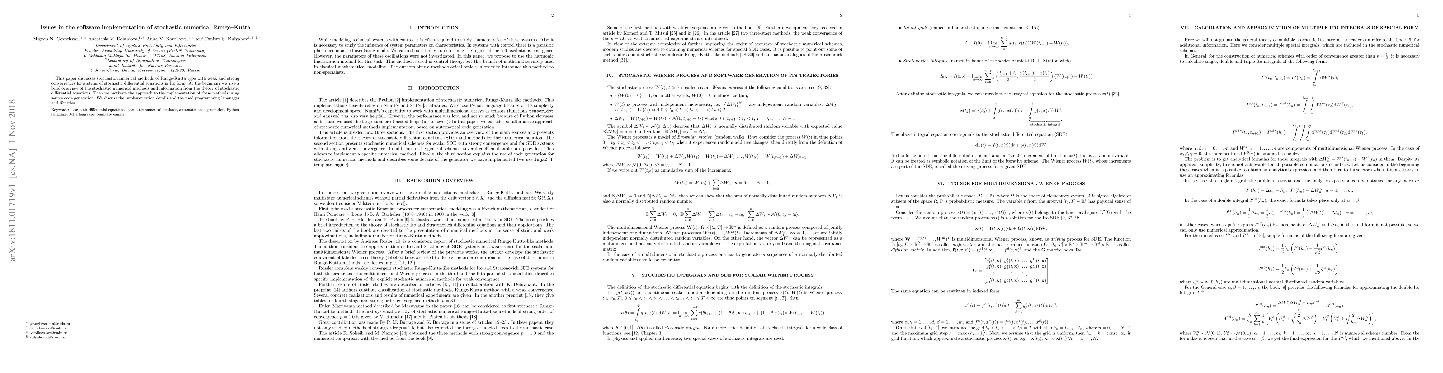 Thumbnail for Issues in the software implementation of stochastic numerical
  Runge-Kutta