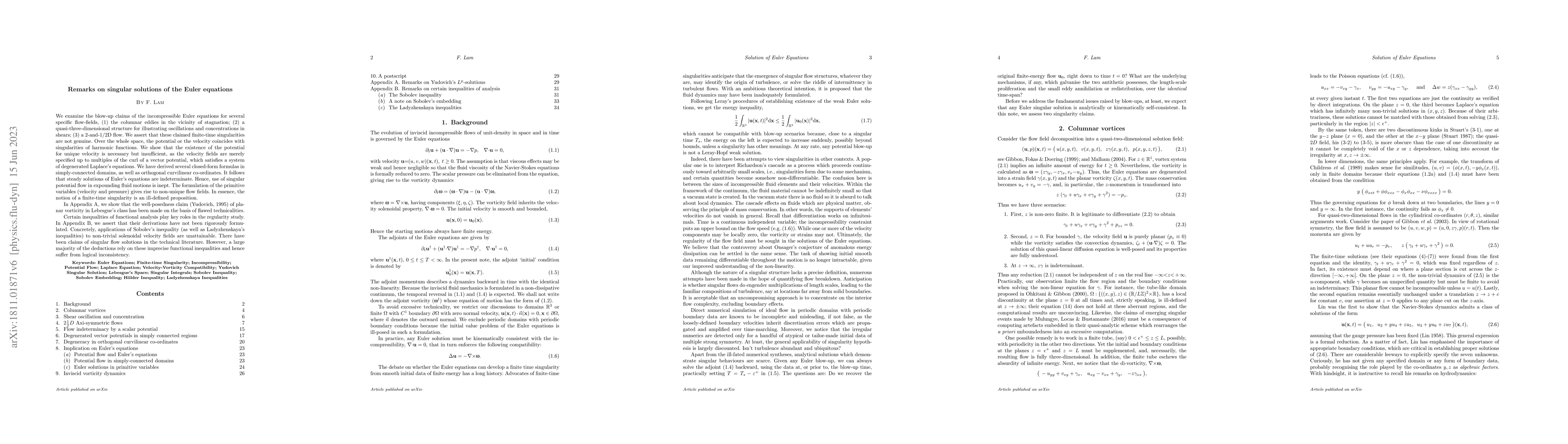Thumbnail for Remarks on singular solutions of the Euler equations