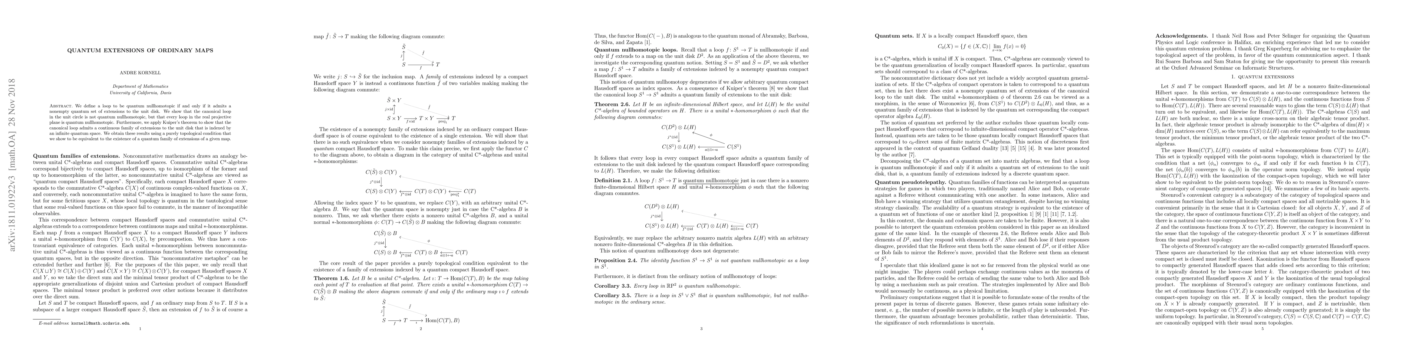 Thumbnail for Quantum extensions of ordinary maps