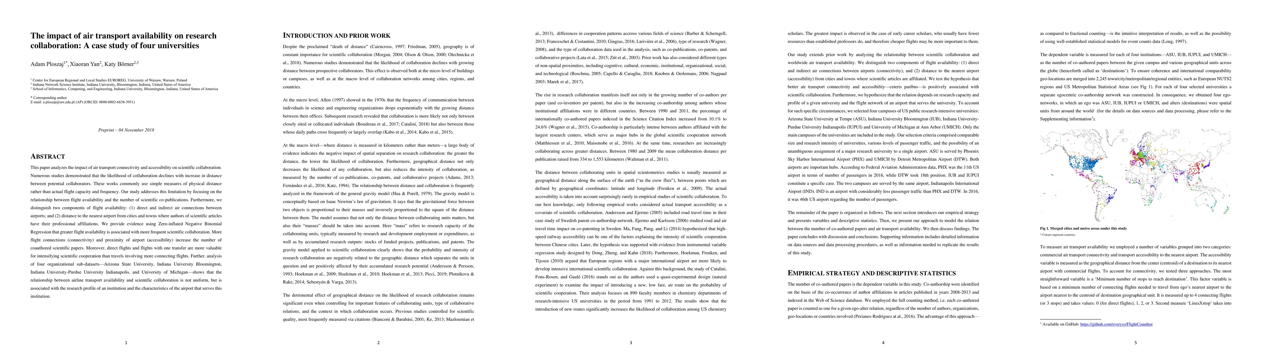 Thumbnail for The impact of air transport availability on research collaboration: A
  case study of four universities