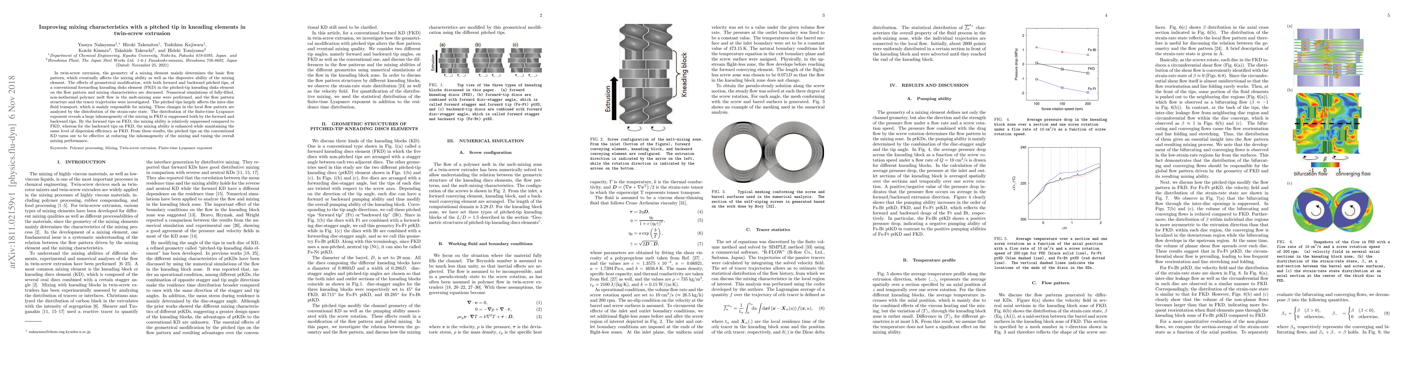 Thumbnail for Improving mixing characteristics with a pitched tip in kneading elements
  in twin-screw extrusion