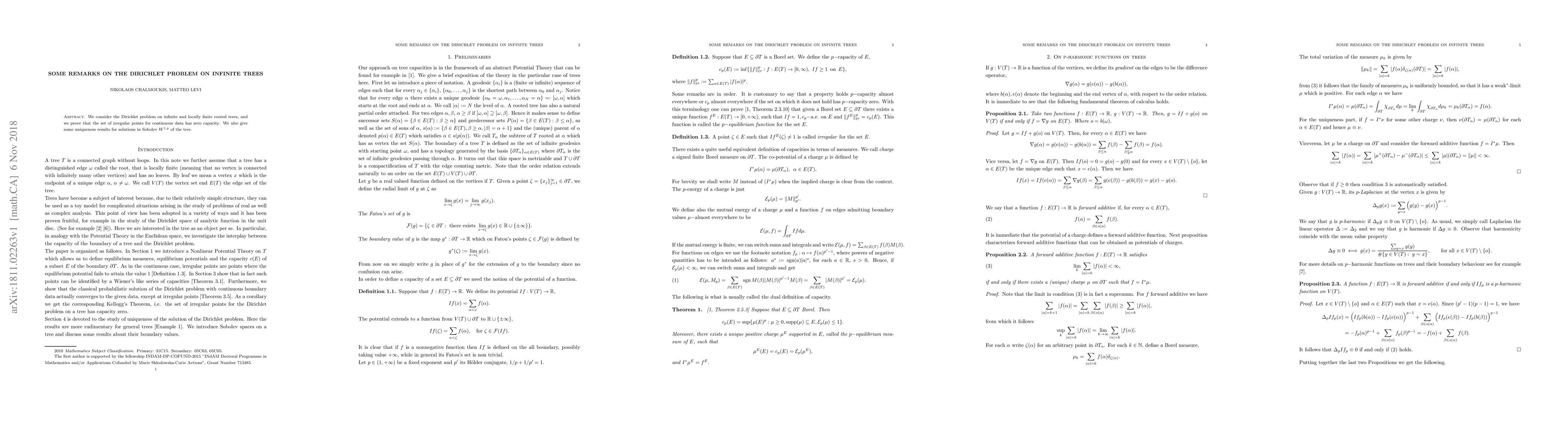 Thumbnail for Some Remarks on the Dirichlet Problem on Infinite Trees