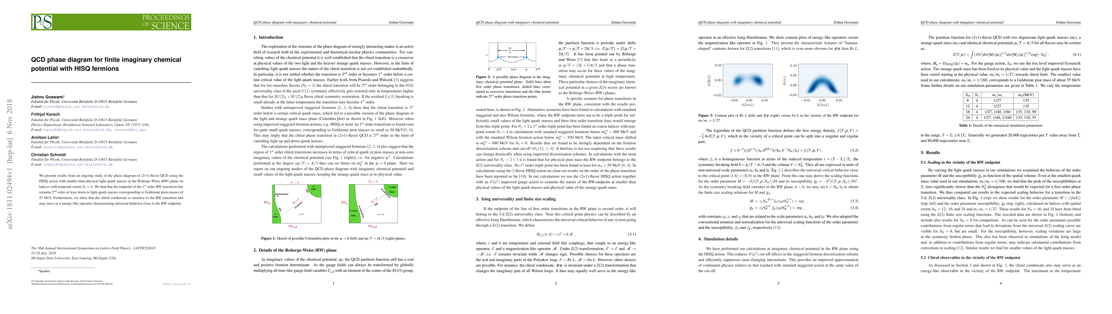 Thumbnail for QCD phase diagram for finite imaginary chemical potential with HISQ
  fermions