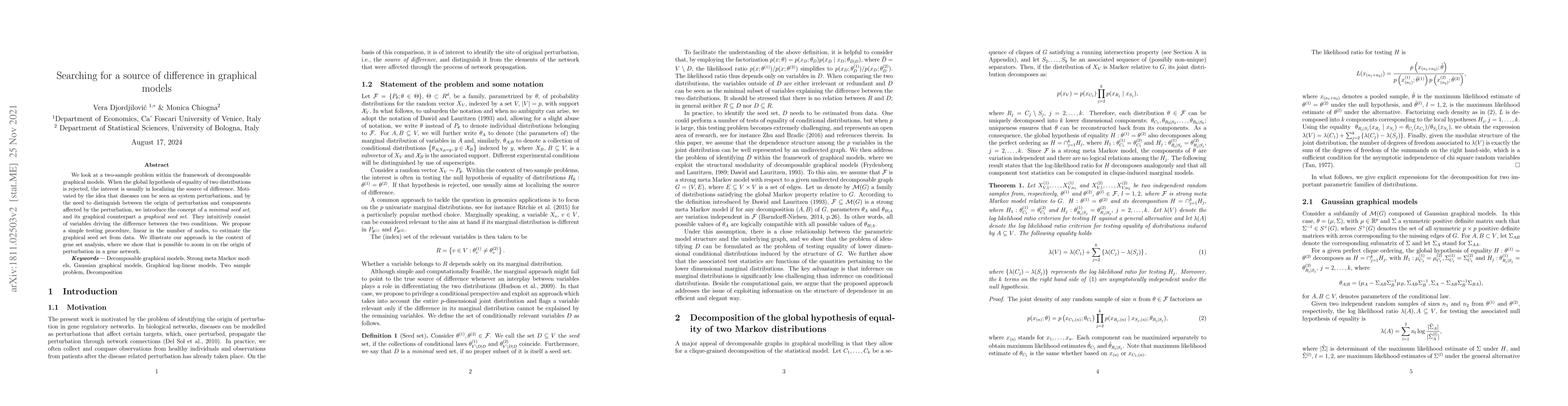 Thumbnail for Searching for a source of difference in Gaussian graphical models