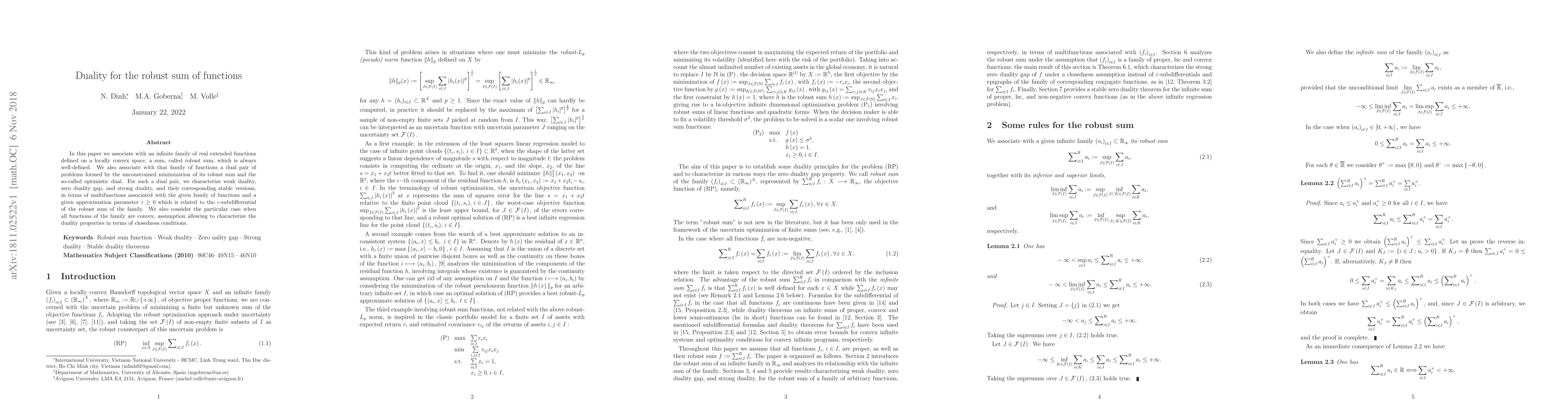 Thumbnail for Duality for the robust sum of functions