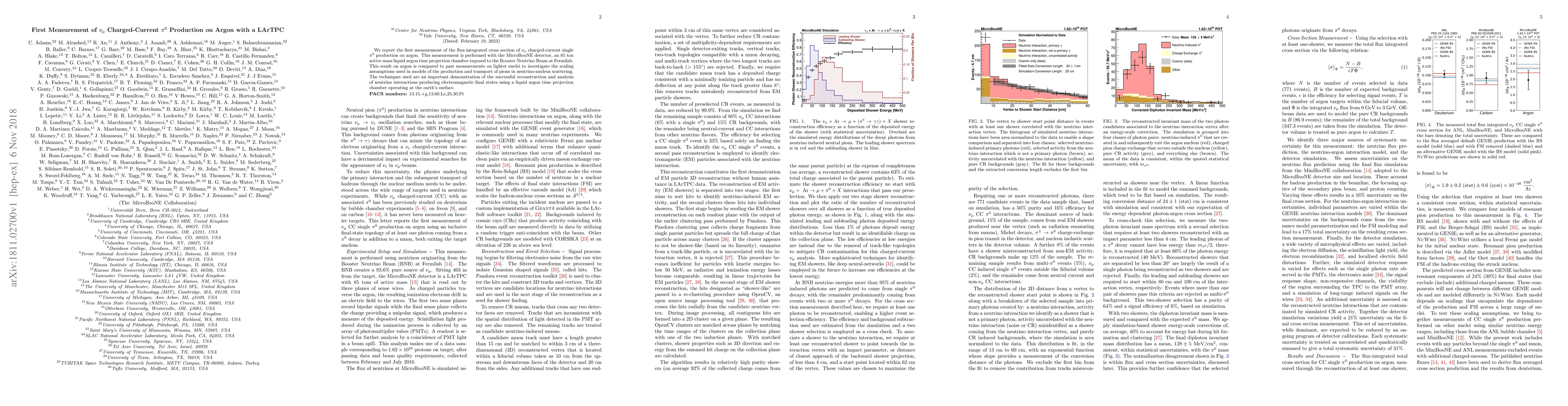 Thumbnail for First Measurement of $\nu_{\mu}$ Charged-Current $\pi^{0}$ Production on
  Argon with a LArTPC