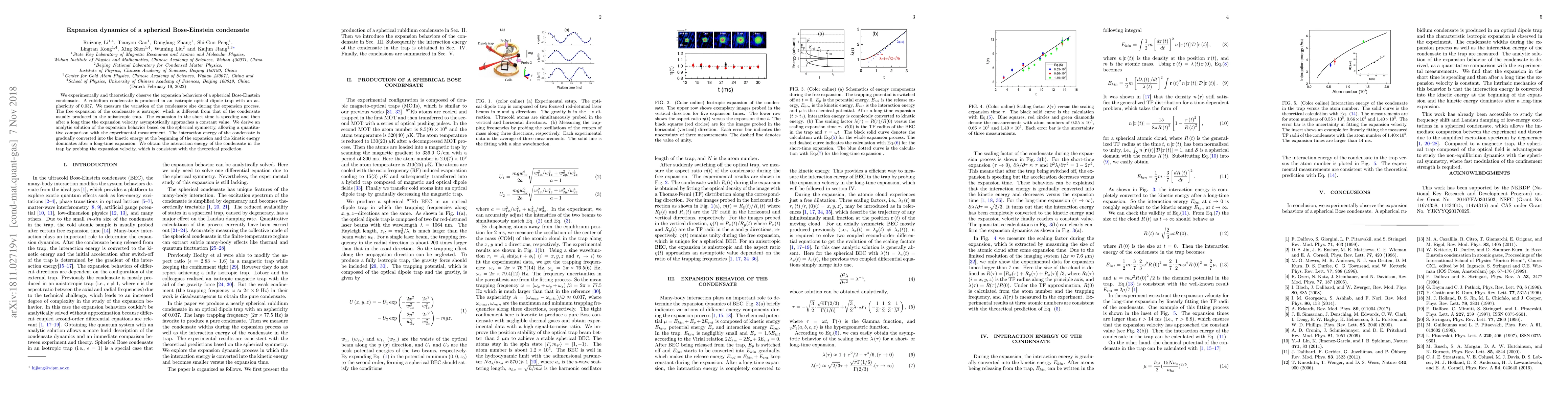 Thumbnail for Expansion dynamics of a spherical Bose-Einstein condensate