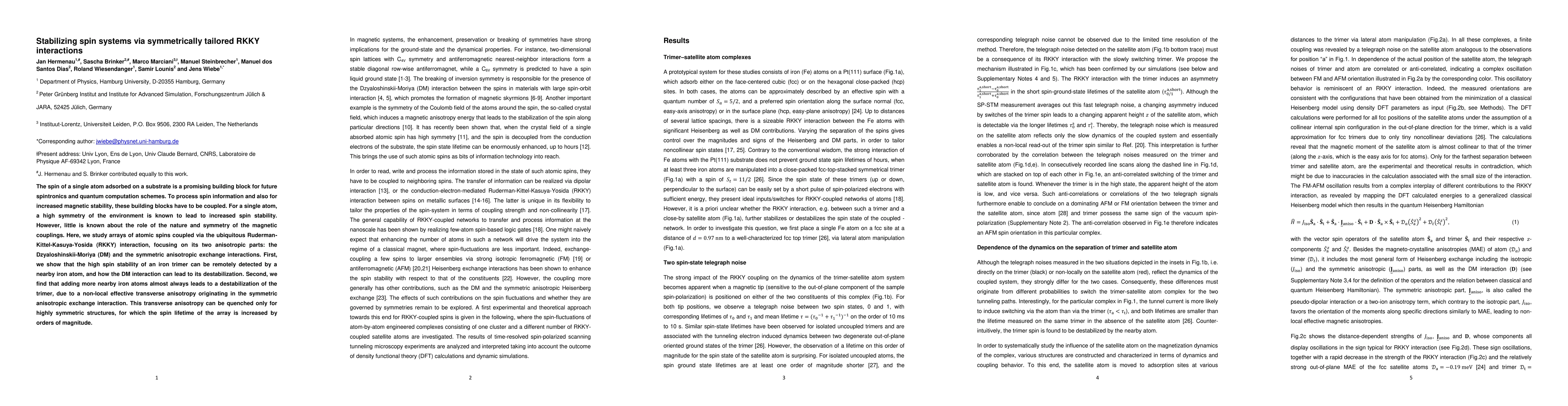 Thumbnail for Stabilizing spin systems via symmetrically tailored RKKY interactions