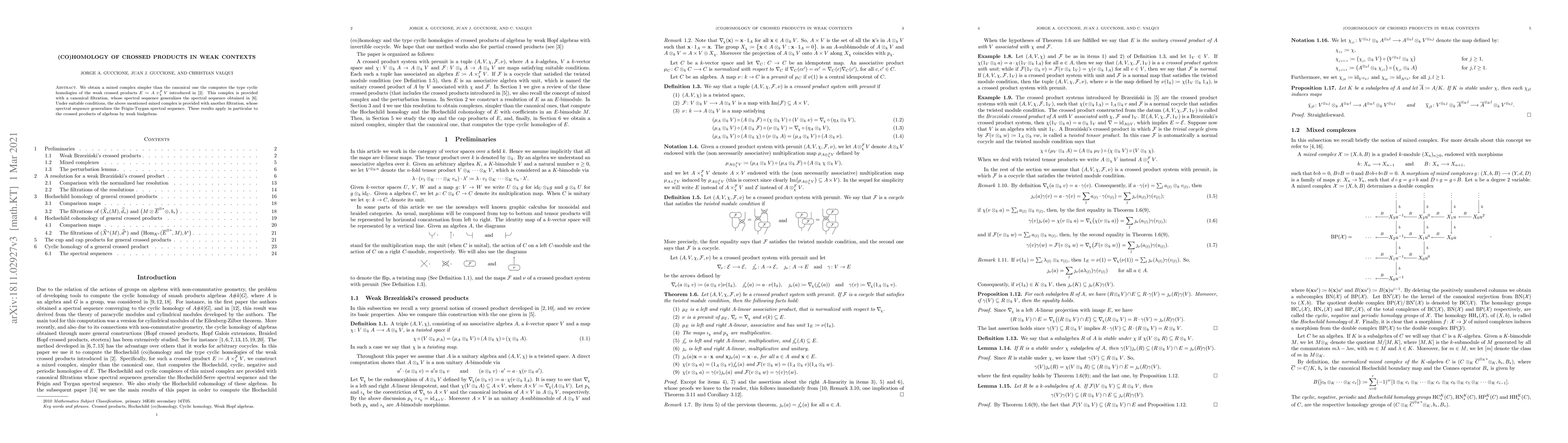 Thumbnail for (Co)homology of crossed products in weak contexts