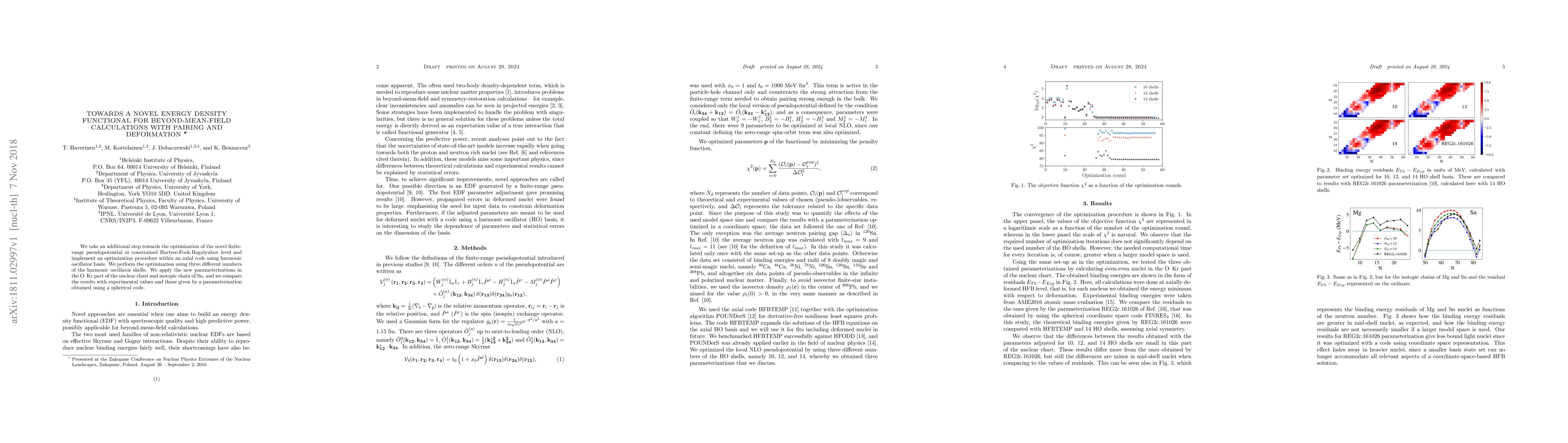 Thumbnail for Towards a novel energy density functional for beyond-mean-field
  calculations with pairing and deformation