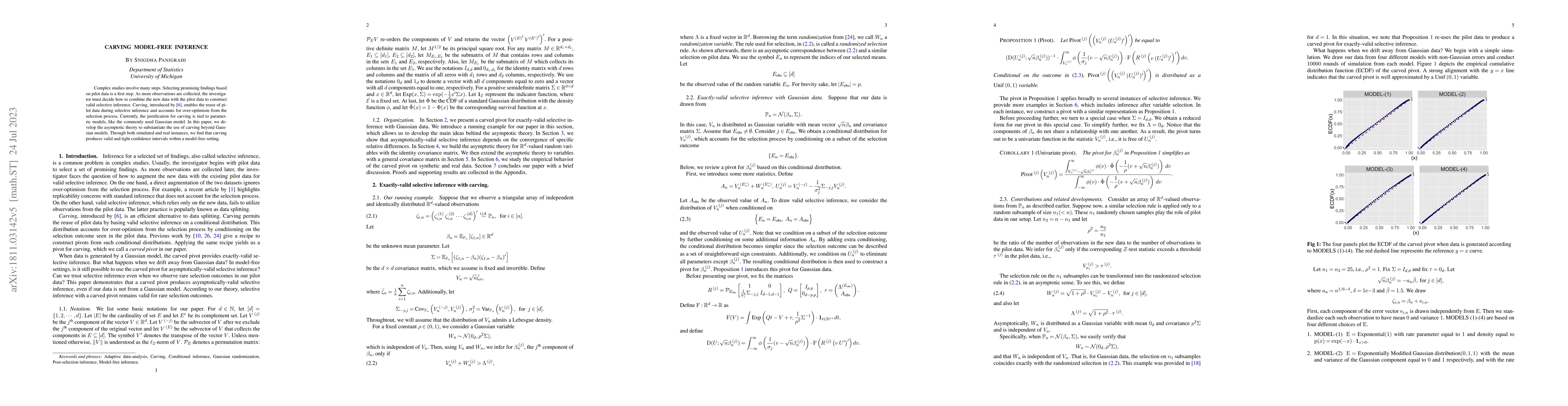 Thumbnail for Carving model-free inference