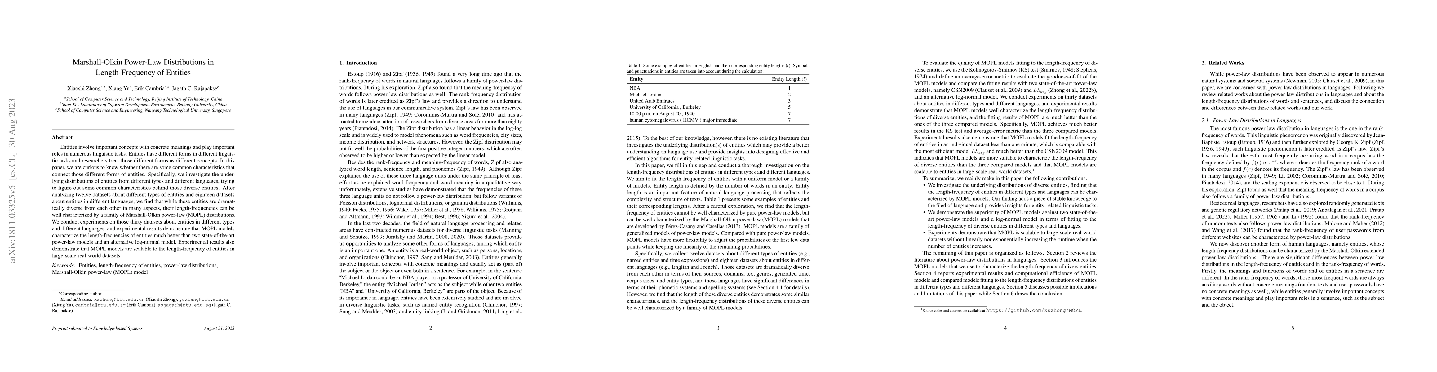 Thumbnail for Marshall-Olkin Power-Law Distributions in Length-Frequency of Entities