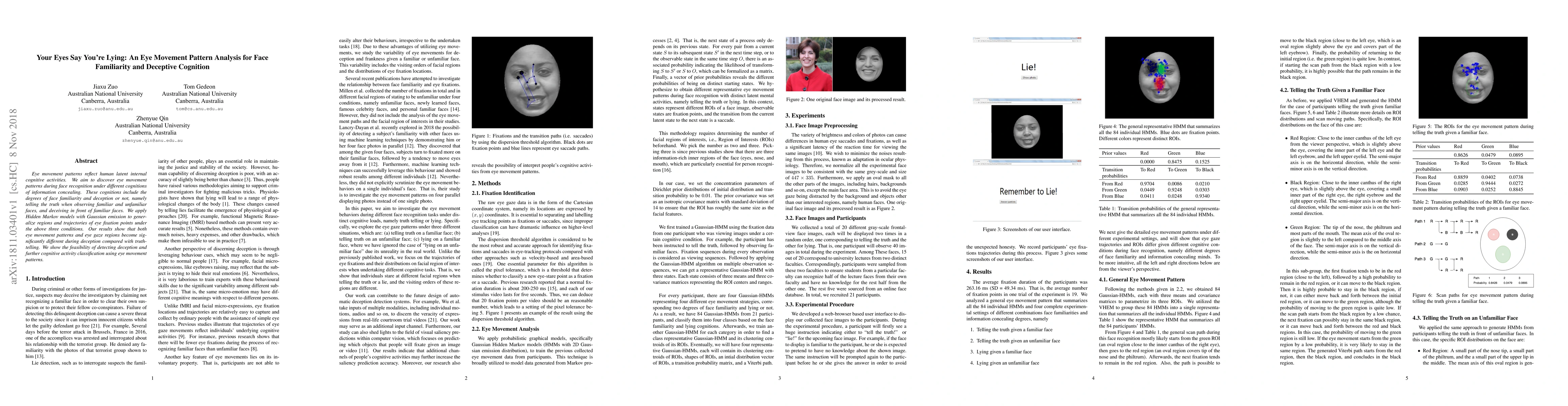 Thumbnail for Your Eyes Say You're Lying: An Eye Movement Pattern Analysis for Face
  Familiarity and Deceptive Cognition