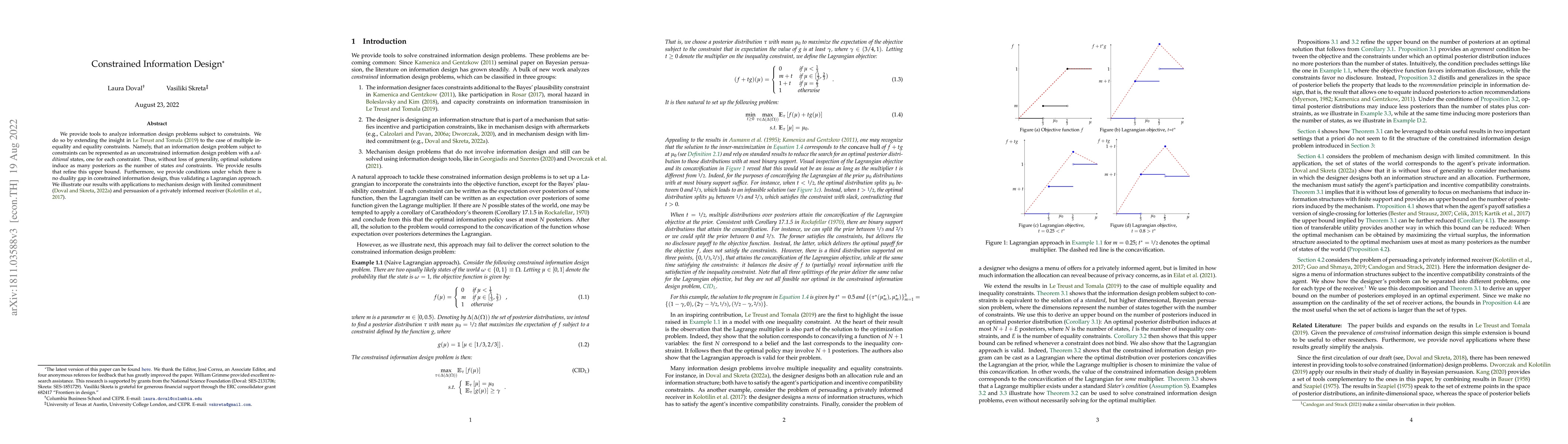 Thumbnail for Constrained Information Design