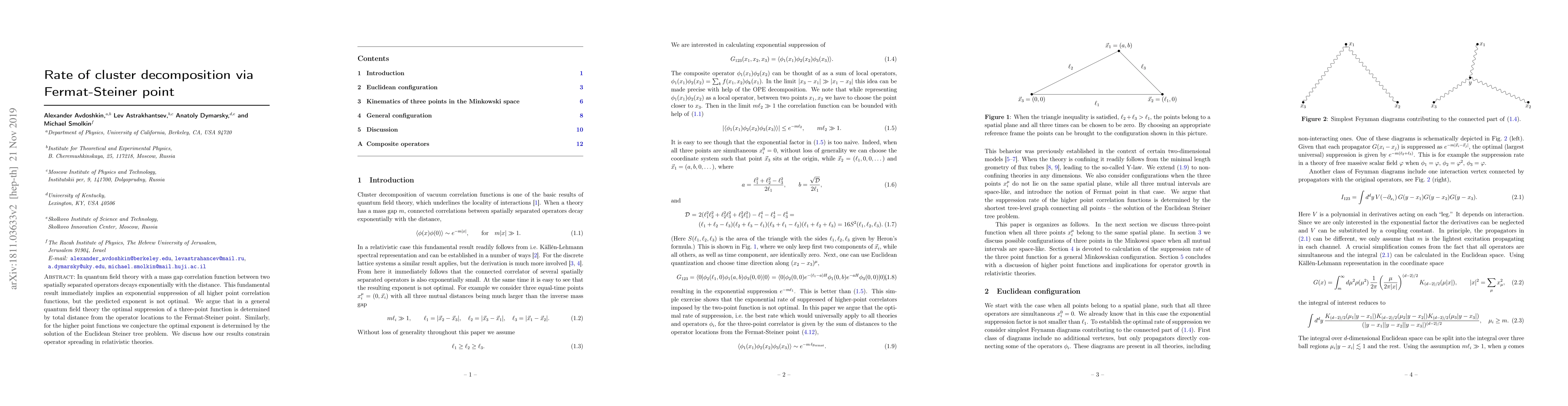 Thumbnail for Rate of cluster decomposition via Fermat-Steiner point