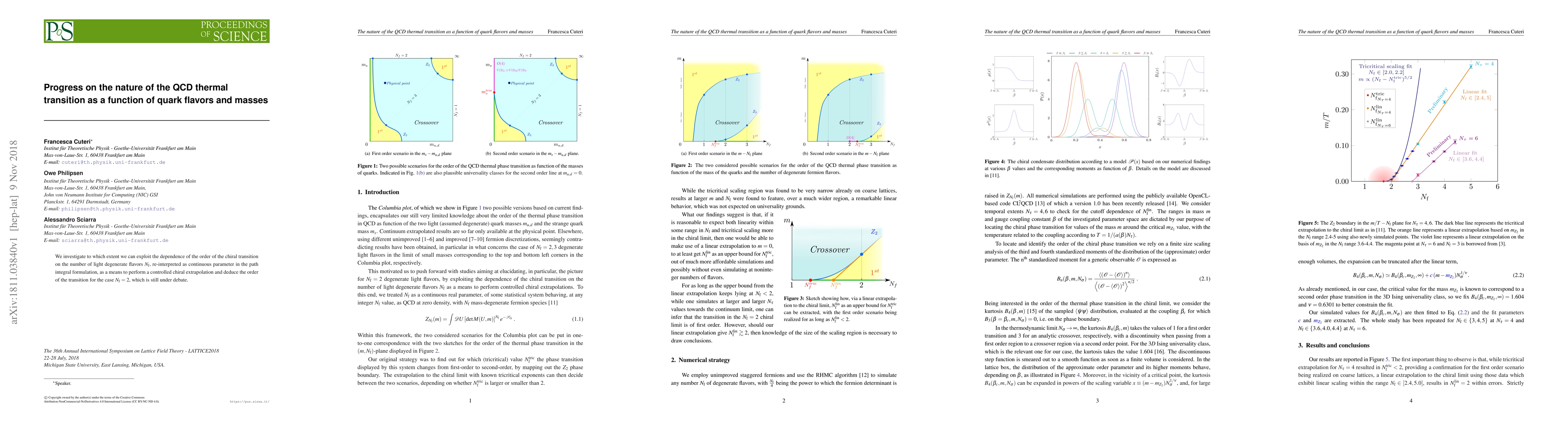 Thumbnail for Progress on the nature of the QCD thermal transition as a function of
  quark flavors and masses