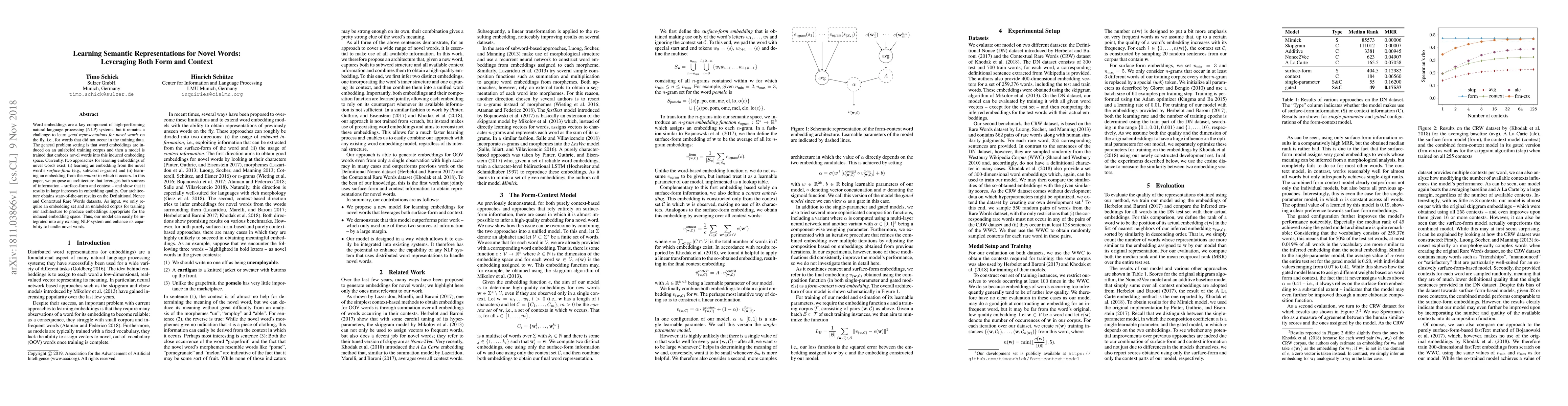 Thumbnail for Learning Semantic Representations for Novel Words: Leveraging Both Form
  and Context