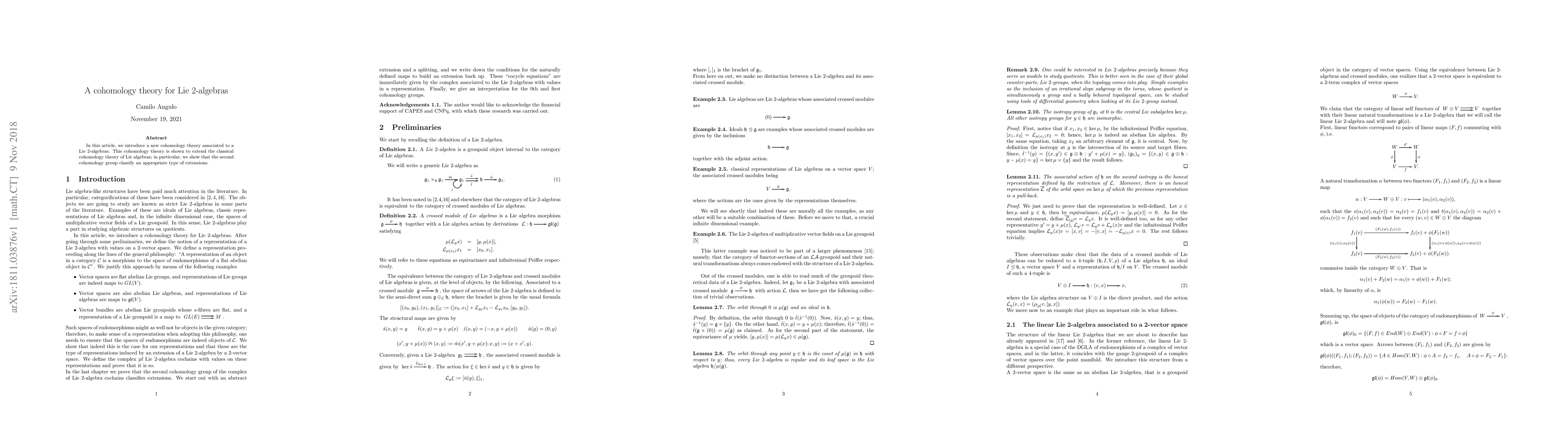 Thumbnail for A cohomology theory for Lie 2-algebras