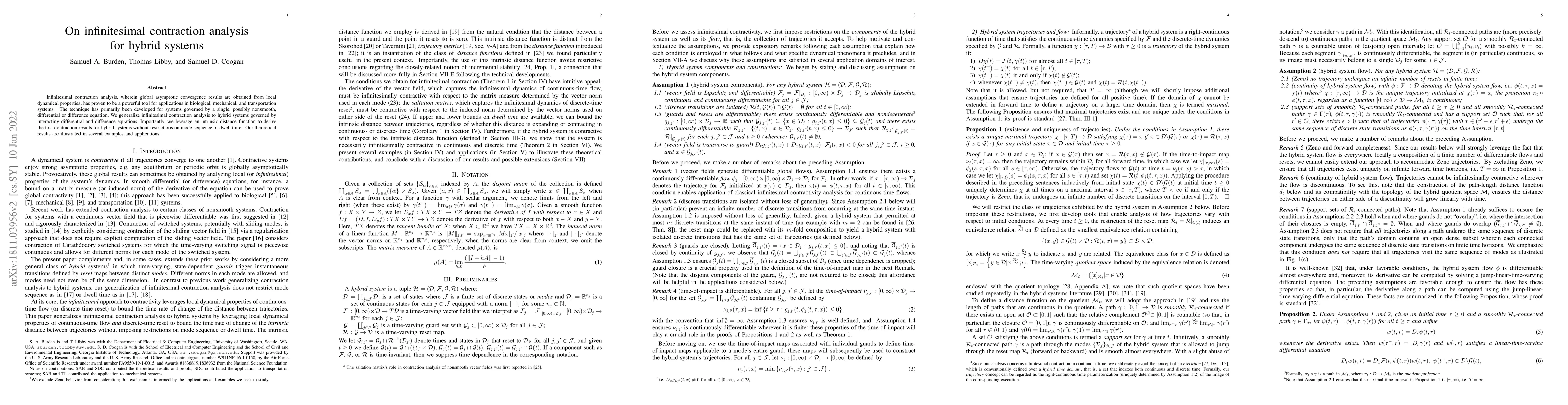 Thumbnail for On infinitesimal contraction analysis for hybrid systems