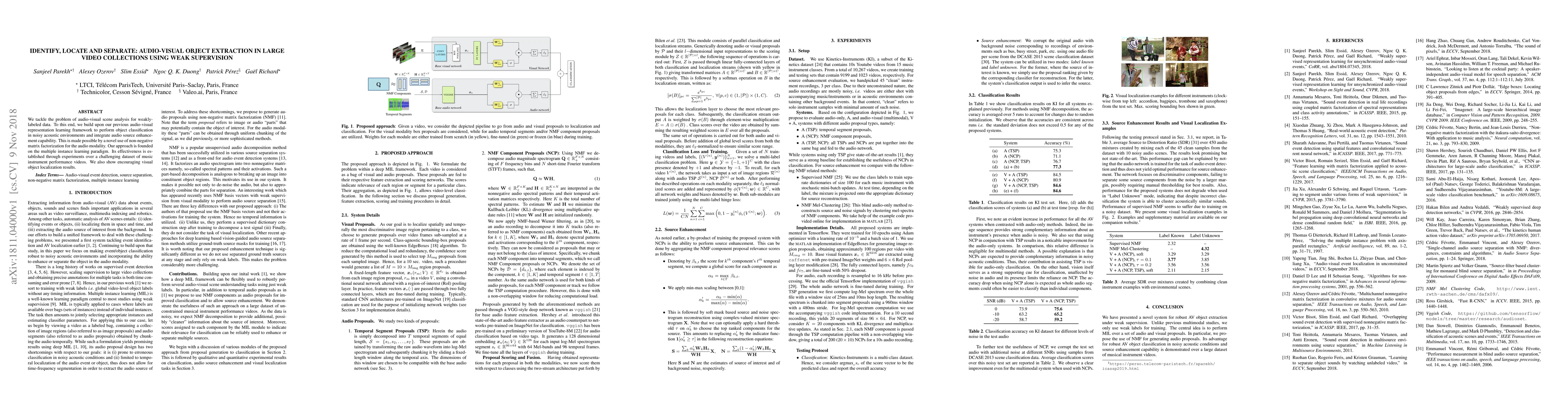 Thumbnail for Identify, locate and separate: Audio-visual object extraction in large
  video collections using weak supervision