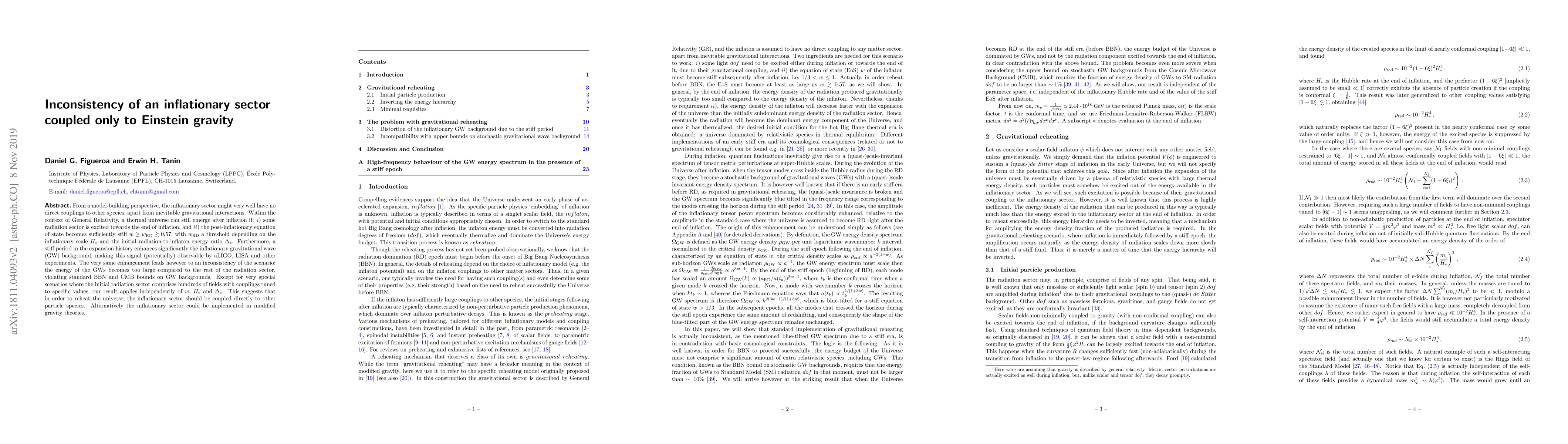 Thumbnail for Inconsistency of an inflationary sector coupled only to Einstein gravity