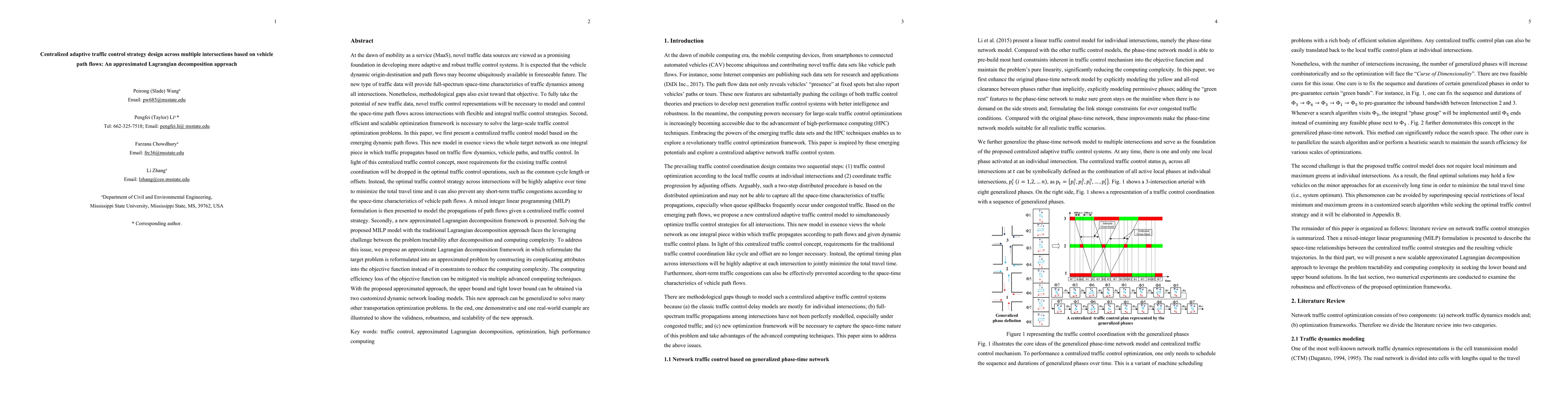 Thumbnail for Centralized adaptive traffic control strategy design across multiple
  intersections based on vehicle path flows: An approximated Lagrangian
  decomposition approach