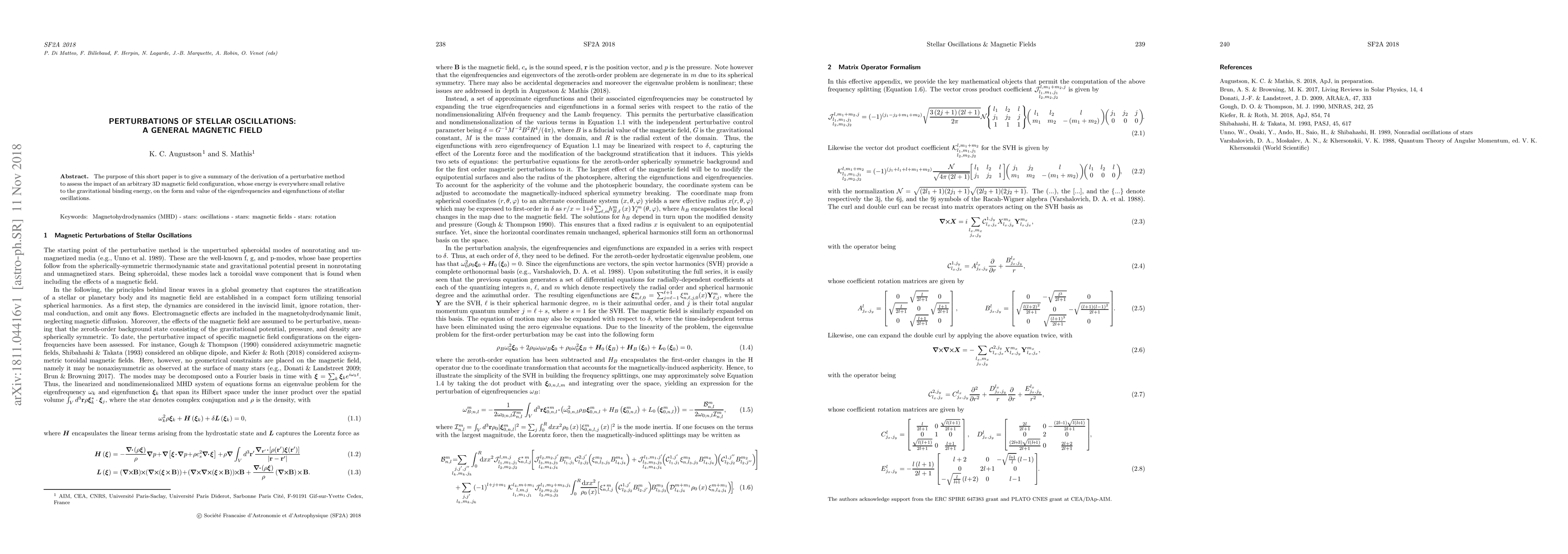 Thumbnail for Perturbations of Stellar Oscillations: a General Magnetic Field