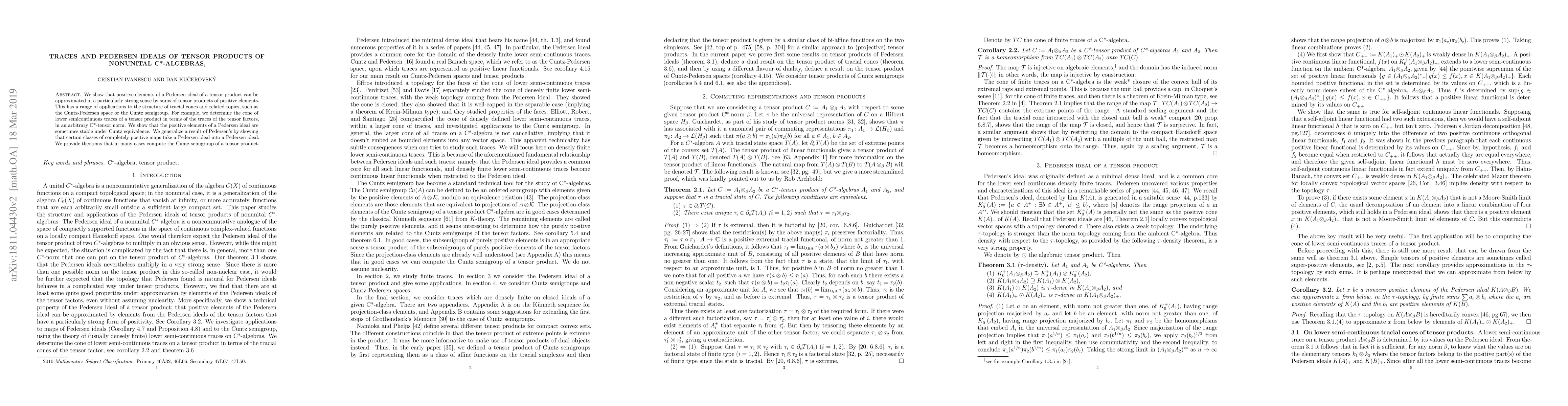 Thumbnail for Pedersen ideals of tensor products of nonunital C*-algebras