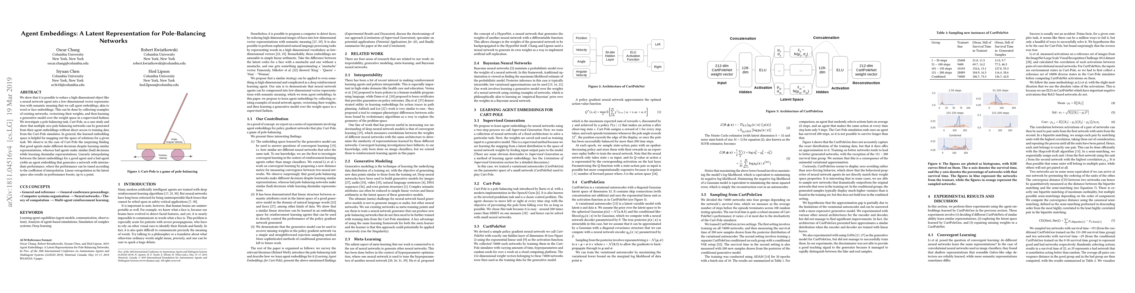 Thumbnail for Agent Embeddings: A Latent Representation for Pole-Balancing Networks