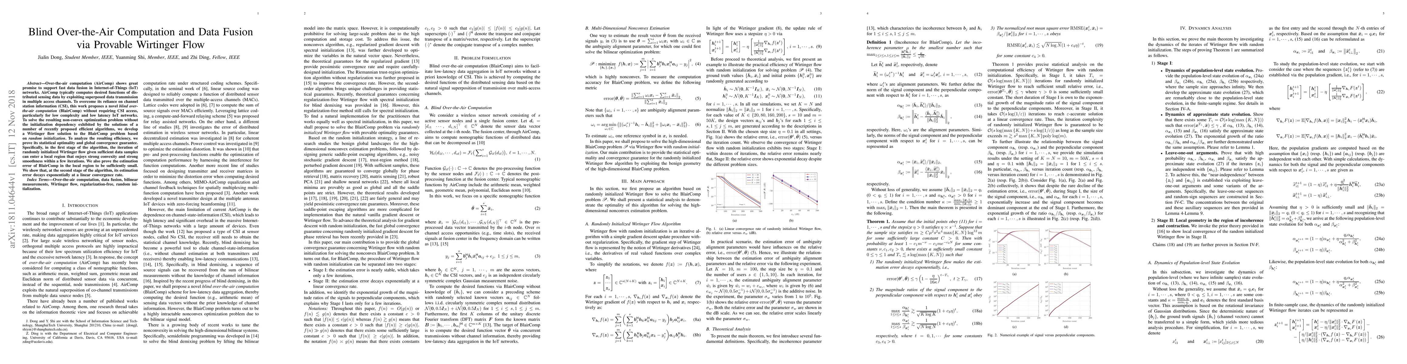 Thumbnail for Blind Over-the-Air Computation and Data Fusion via Provable Wirtinger
  Flow