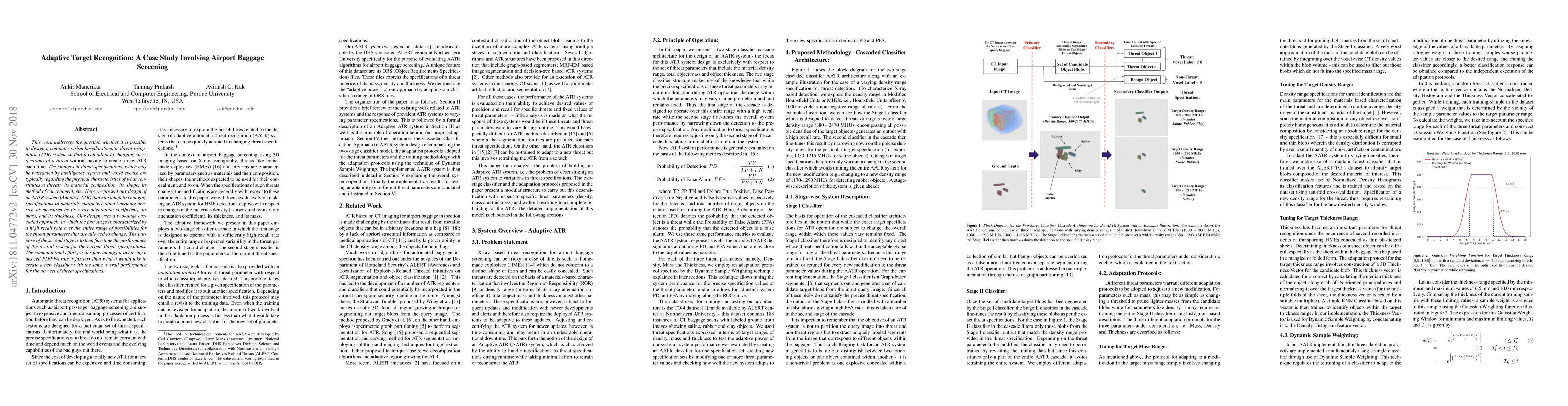 Thumbnail for Adaptive Target Recognition: A Case Study Involving Airport Baggage
  Screening