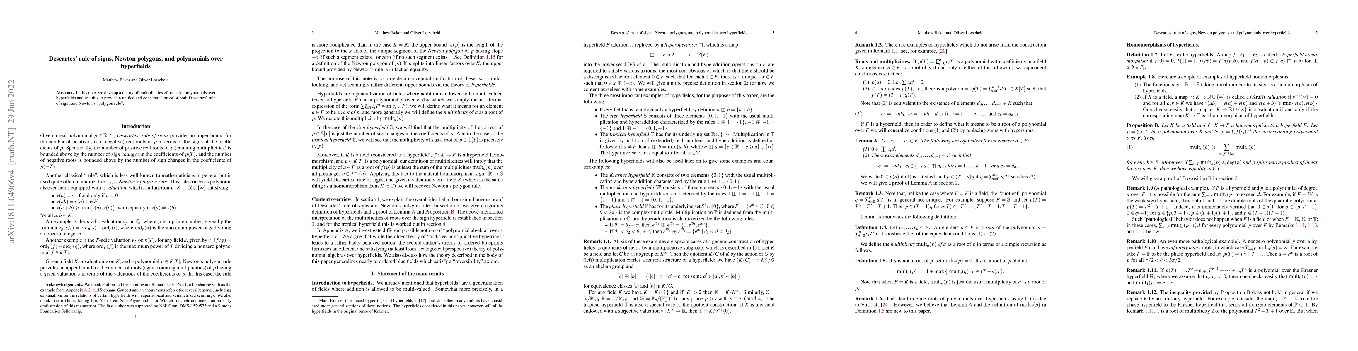 Thumbnail for Descartes' rule of signs, Newton polygons, and polynomials over
  hyperfields