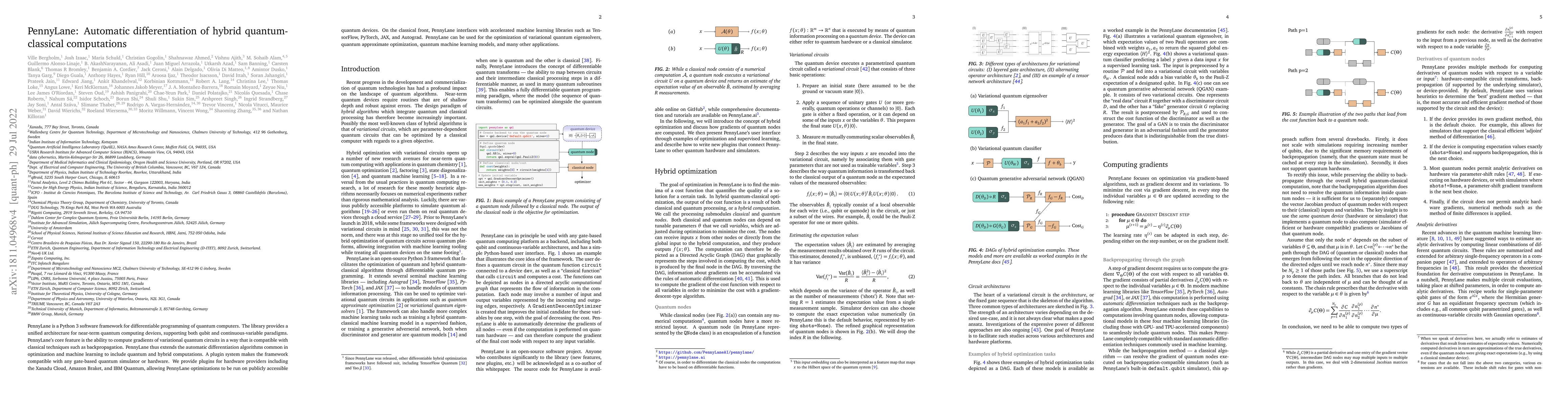 Thumbnail for PennyLane: Automatic differentiation of hybrid quantum-classical
  computations