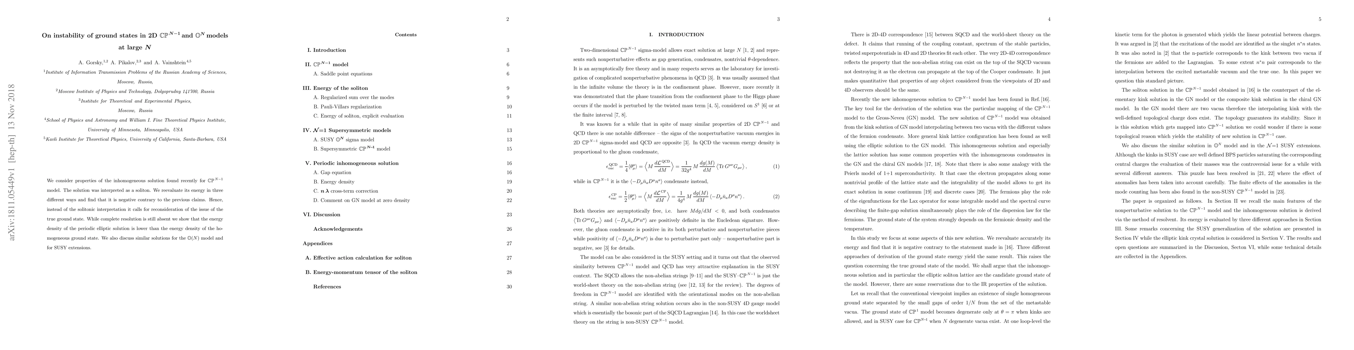 Thumbnail for On instability of ground states in 2D CP(N-1) and O(N) models at large N