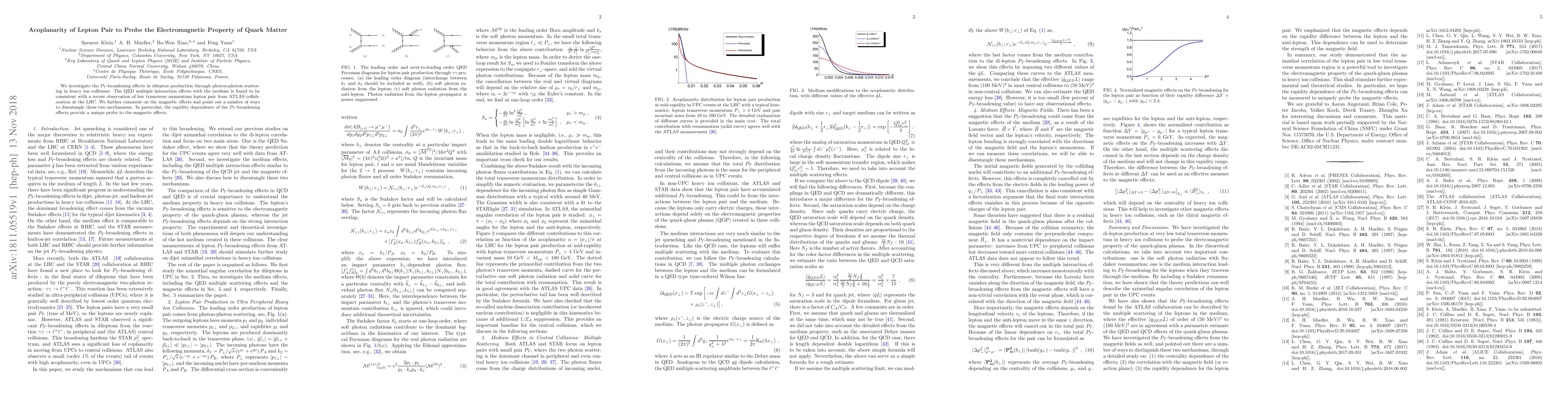 Thumbnail for Acoplanarity of Lepton Pair to Probe the Electromagnetic Property of
  Quark Matter