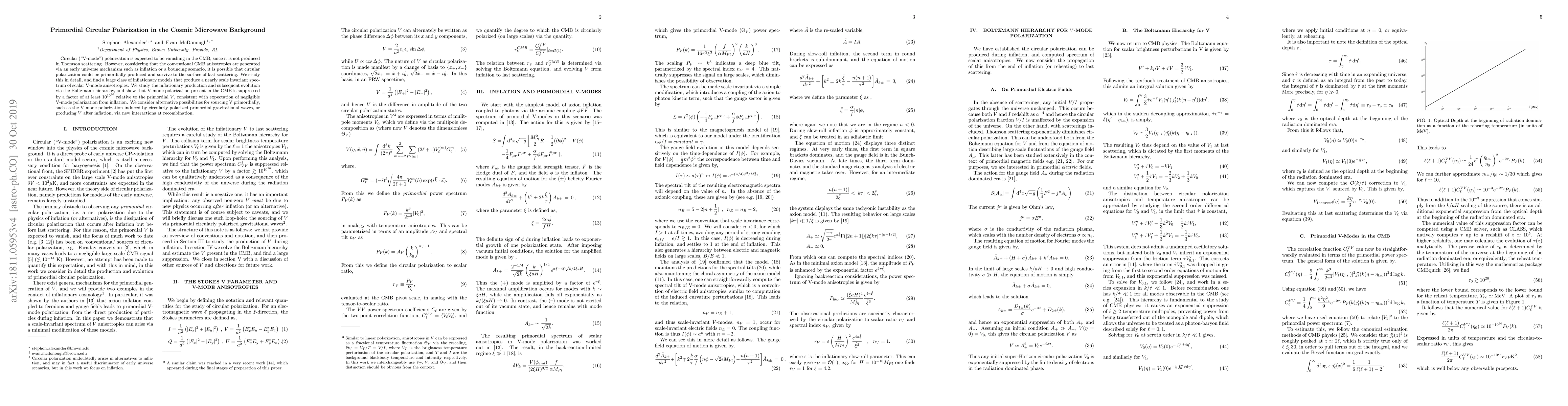 Thumbnail for Primordial Circular Polarization in the Cosmic Microwave Background