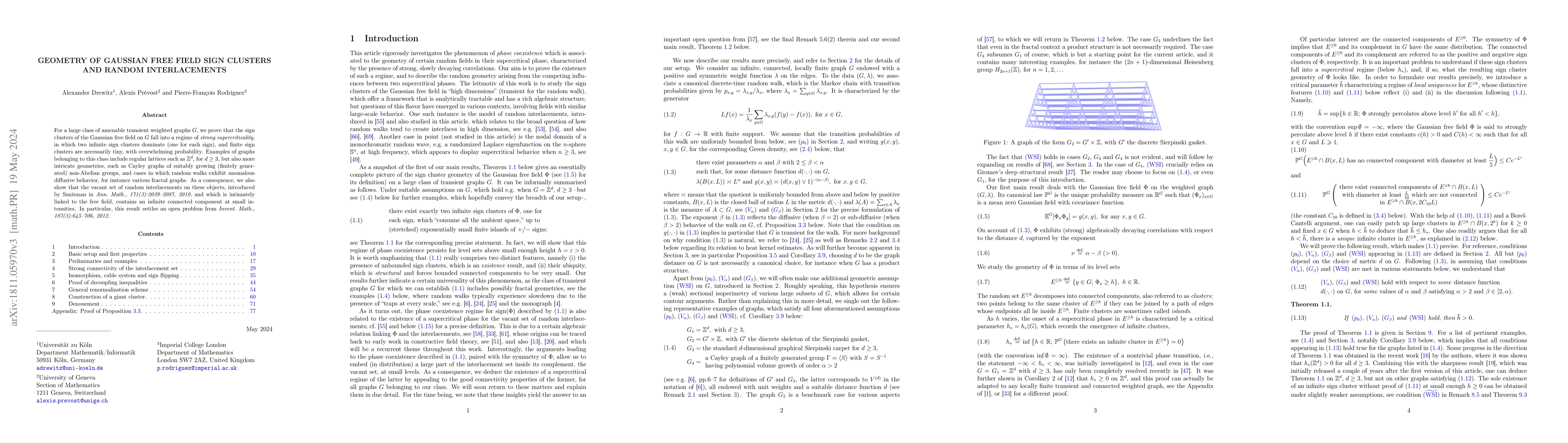Thumbnail for Geometry of Gaussian free field sign clusters and random interlacements